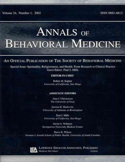 Annals of behavioral medicine [electronic resource] : an official publication of the Society of Behavioral Medicine. [Vol. 24.  No. 1].