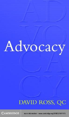 Advocacy / David Ross QC.